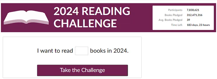 2024 Goodreads reading challenge