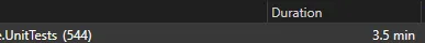 Visual Studio total time to execute all unit tests